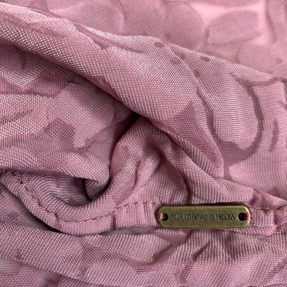 The Muses Lounge Velvet Burnout Dolman Ruched Cardigan Dusty Mauve NEW - Picture 10 of 15